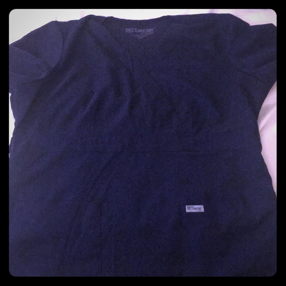 Size L navy greys anatomy scrub top